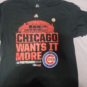 Majestic Black Chicago Cubs 2015 Postseason Tee